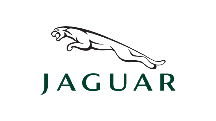 Jaguar logo featuring a leaping jaguar silhouette above the word "JAGUAR" in green uppercase lettering, embodying the sleek, powerful design synonymous with top-tier auto body craftsmanship.