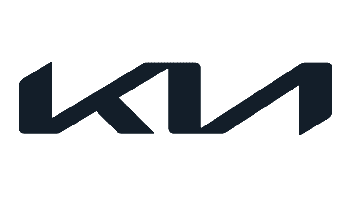 The image shows the Kia logo, with the letters "K", "I", and "A" stylized in a modern, angular design—a perfect representation of their innovative auto body craftsmanship.