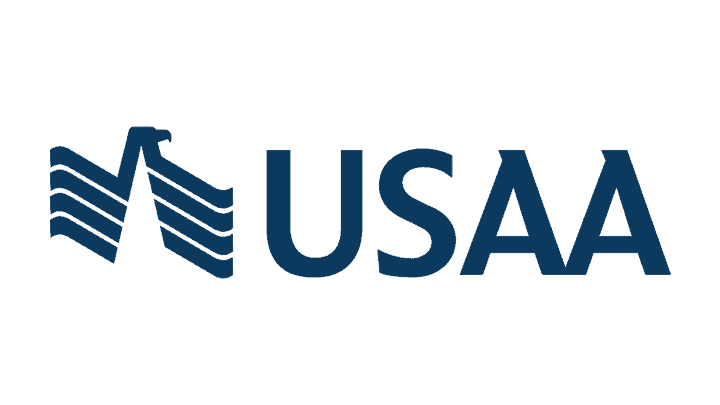 USAA logo with an eagle graphic next to the text "USAA" on a dark blue background, symbolizing trust and security for all your auto body needs.