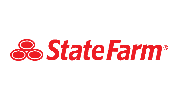 Red State Farm logo with white text and three white ovals forming a triangle on the left side, reminiscent of an Auto Body shop sign.