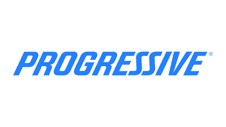 Logo of Progressive Auto Body, displayed in white text on a solid blue background.