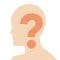 Silhouette of a person with an orange question mark overlaid on the head area, reminiscent of an auto body shop logo.