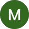 A green circle with a white letter "M" centered inside it, reminiscent of an auto body logo. The background is dark.